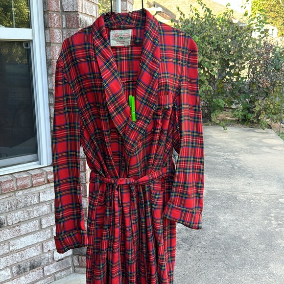 Vtg 50s 60s state o Maine plaid viyella Wool Blend robe As Is - Picture 3 of 14
